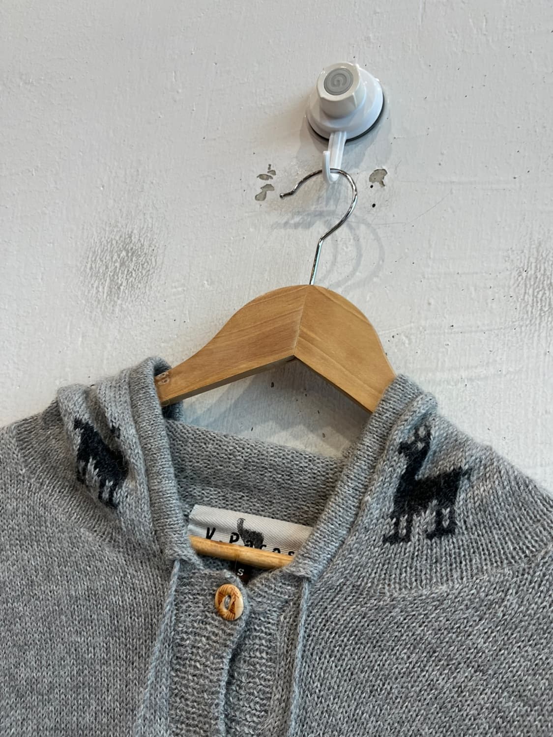 V Pacos 알파카100% 니트 후드 자켓 Made in PERU 상품이미지4