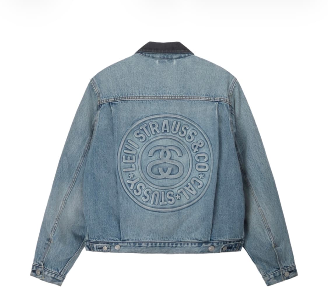 [S] 스투시 x 리바이스 엠보스드 트러커 자켓 인디고 상품이미지2