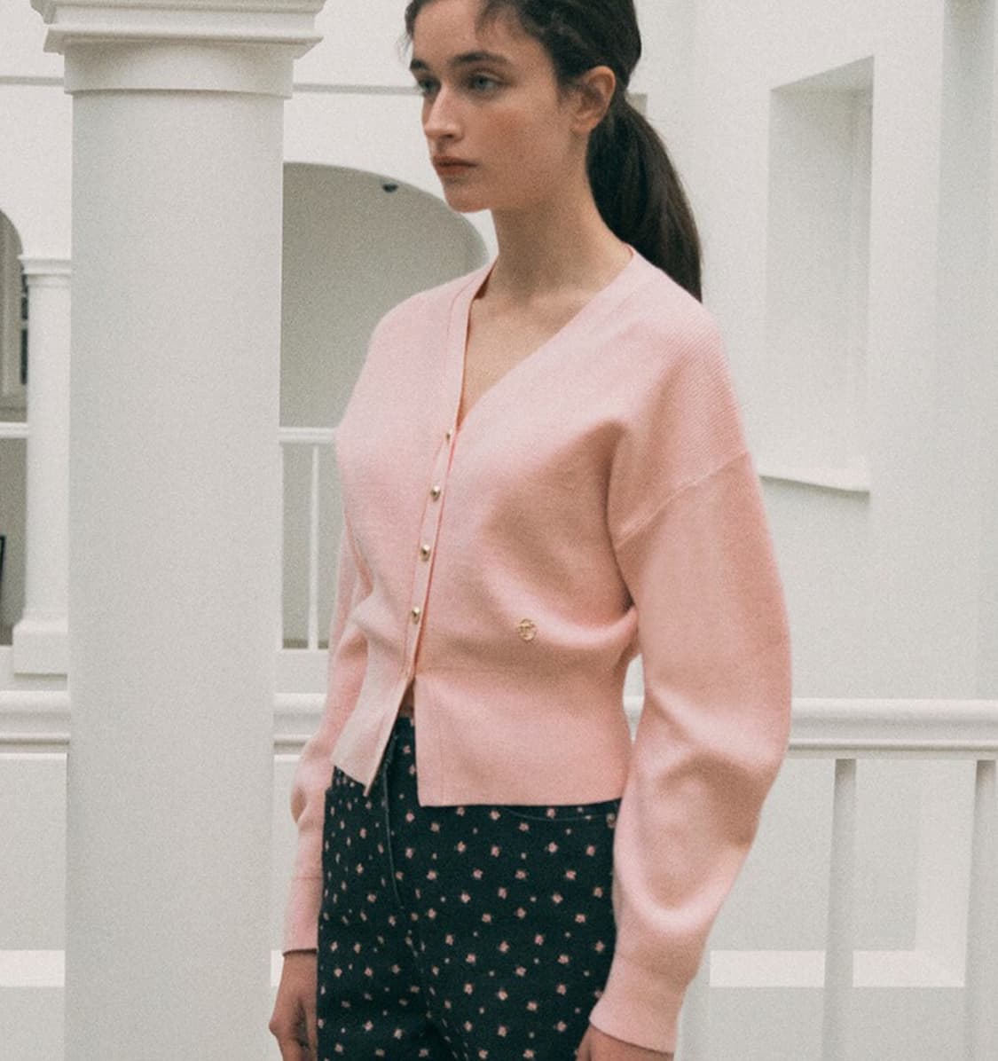 로라로라 VOLUME SLEEVE CARDIGAN BABYPINK 상품이미지2