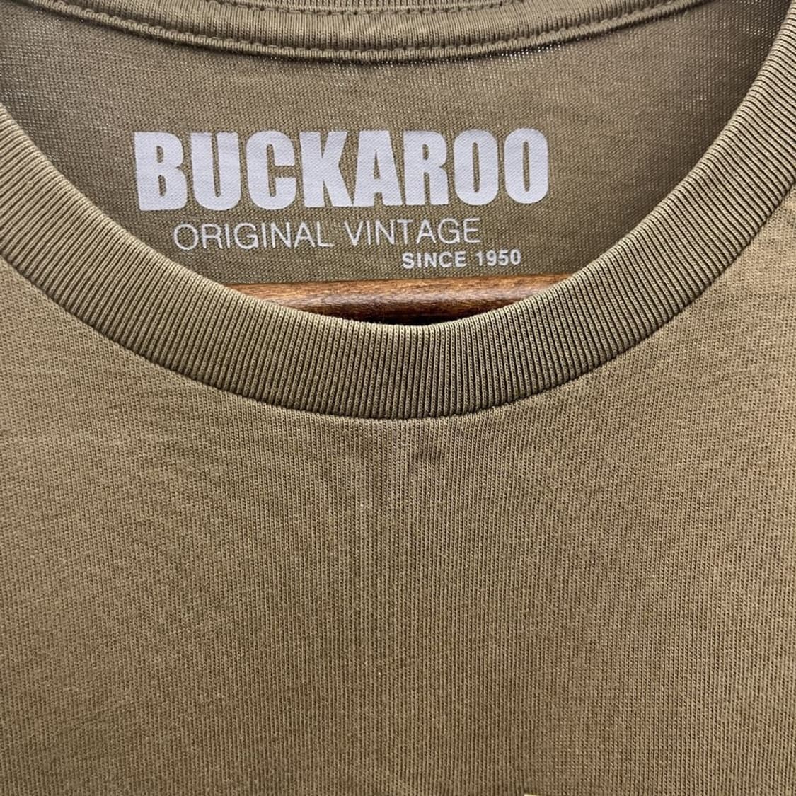버커루 빈티지 스트릿 펑크 올리브그린 반팔 티 M C10890 상품이미지7
