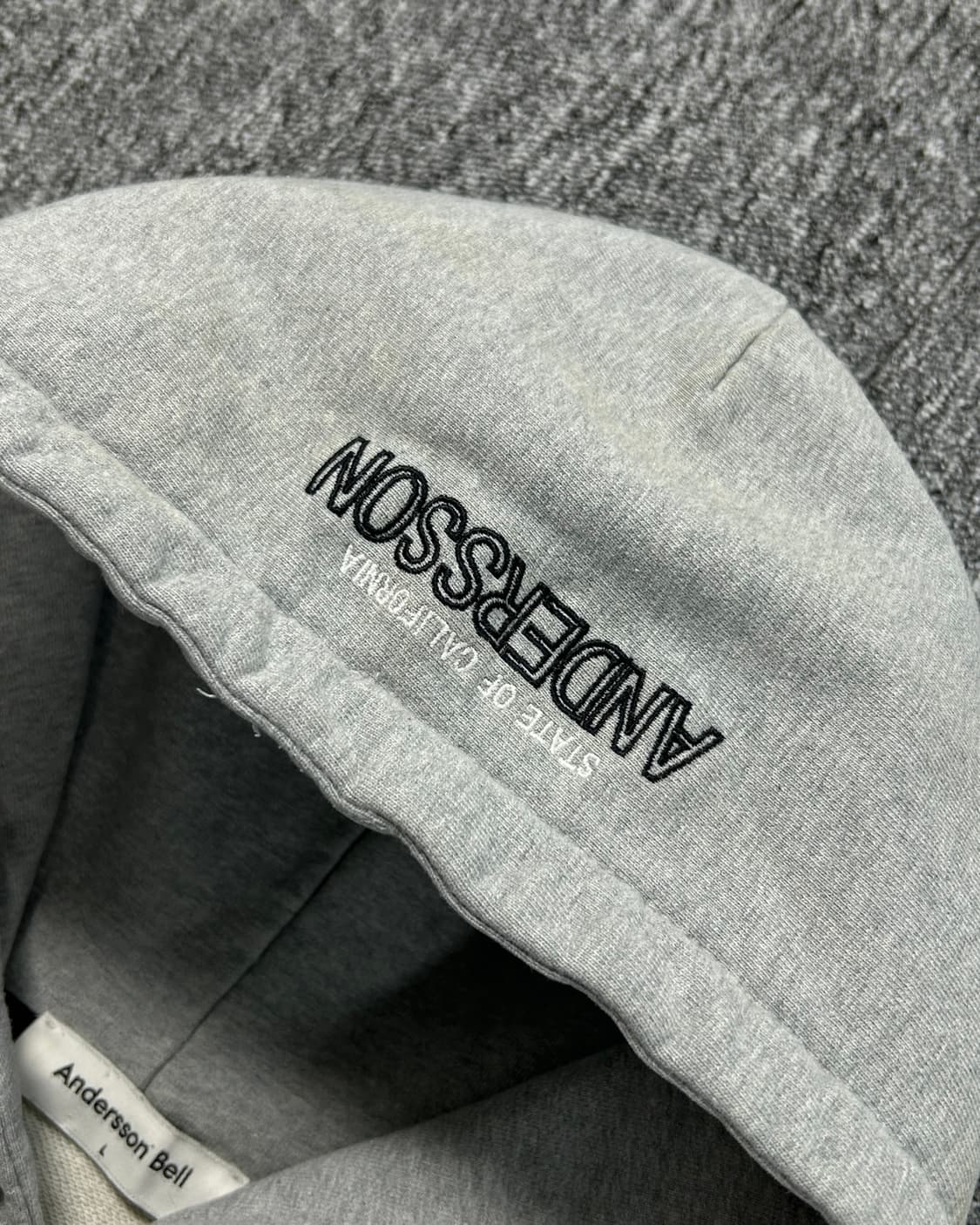 엔더슨벨 퍼플 레터로고 그레이 후드티 상품이미지7