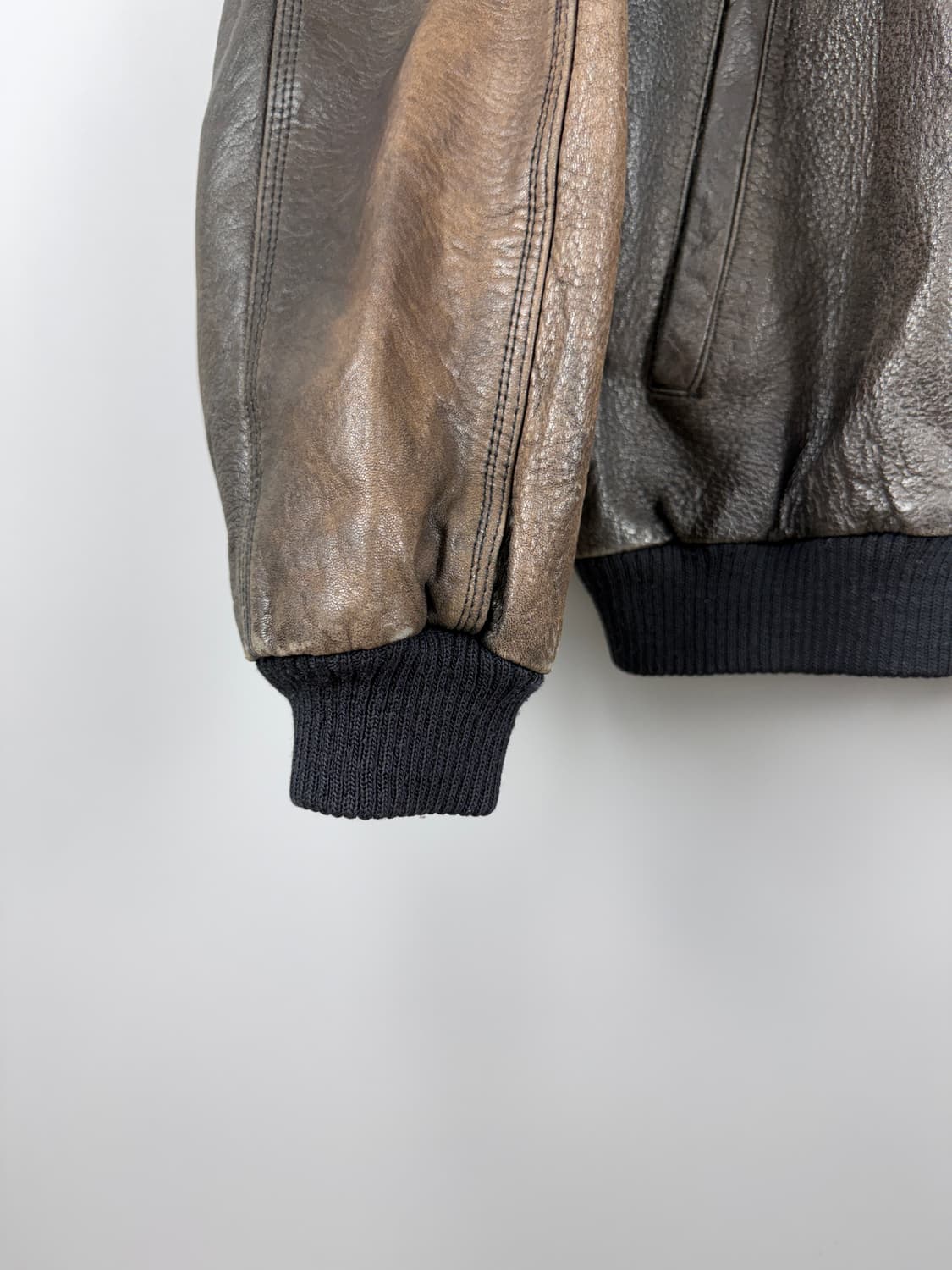 콜맨USA 80s 빈티지 양가죽 워싱 레더 자켓 브라운 E24 상품이미지4