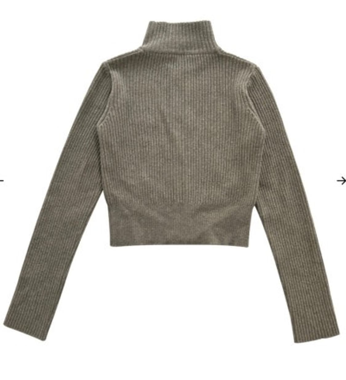 보헤미안서울 다이아 로고 하이넥 니트집업 베이지 상품이미지2