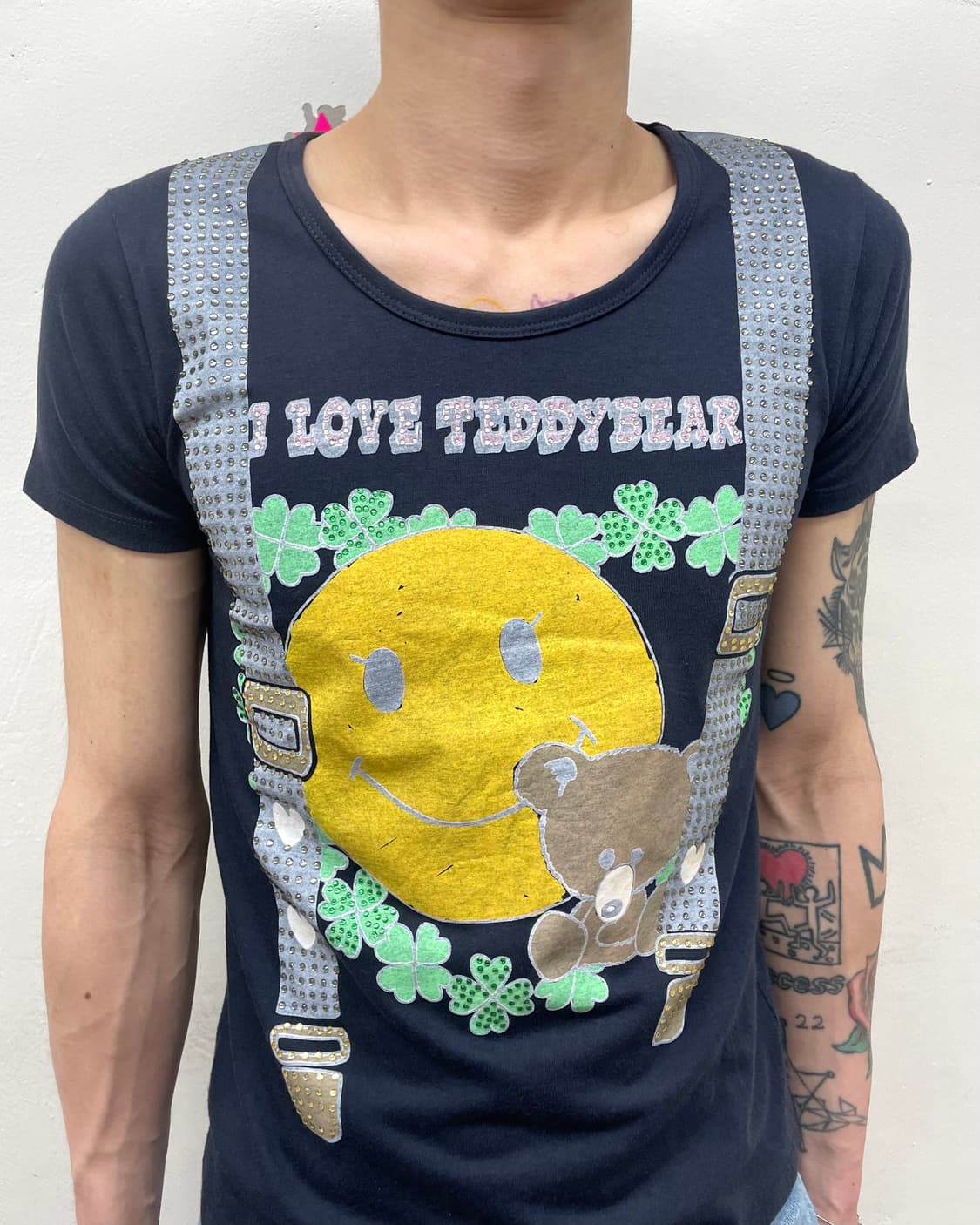 Smile Bear Suspender Cubic T-shirt 상품이미지2