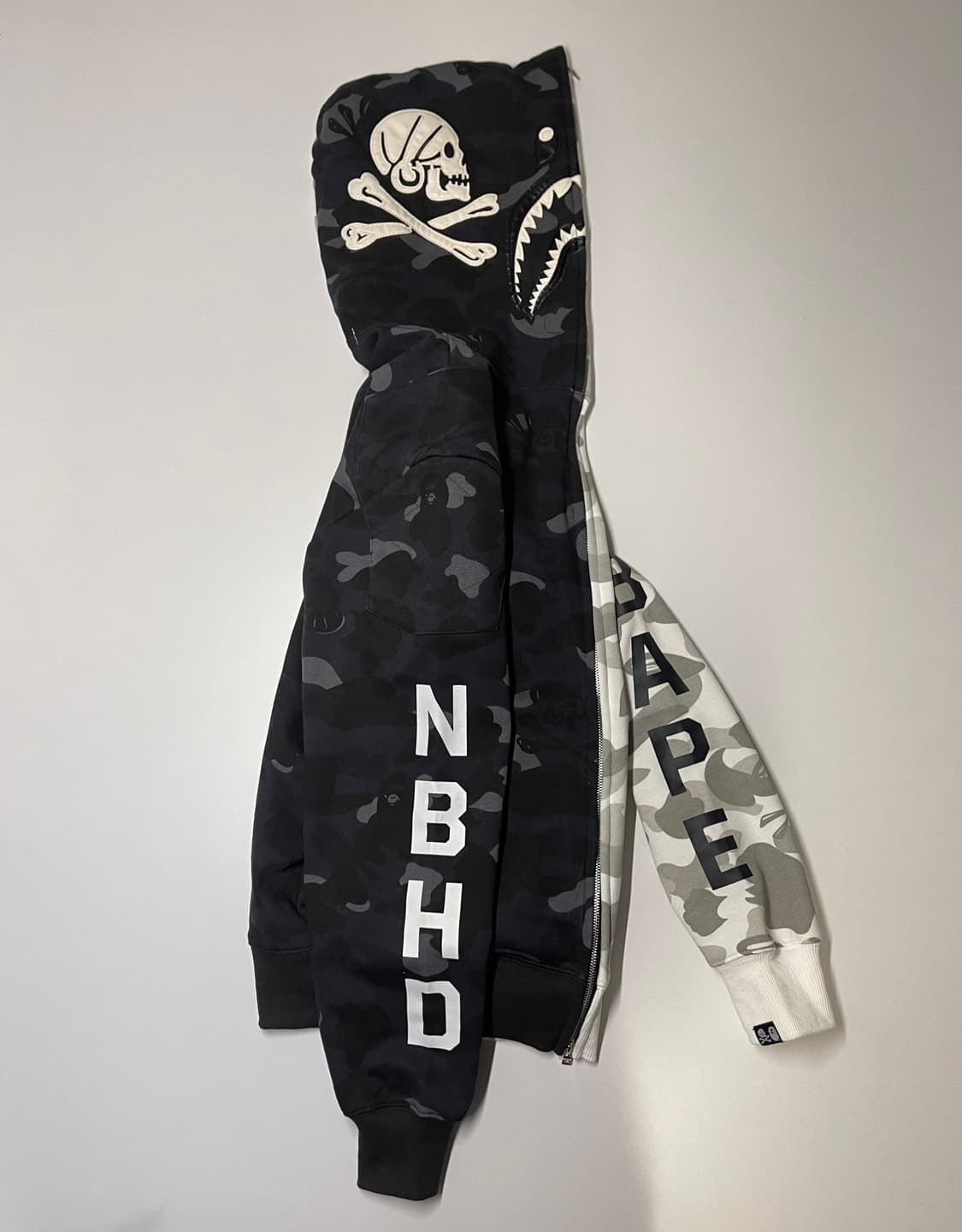 베이프 x NEIGHBORHOOD 반반 카모 샤크 후드집업 L-XL 상품이미지2