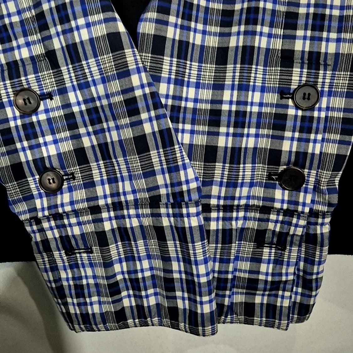 솔리드옴므 체크 믹스 맨투맨 상품이미지3