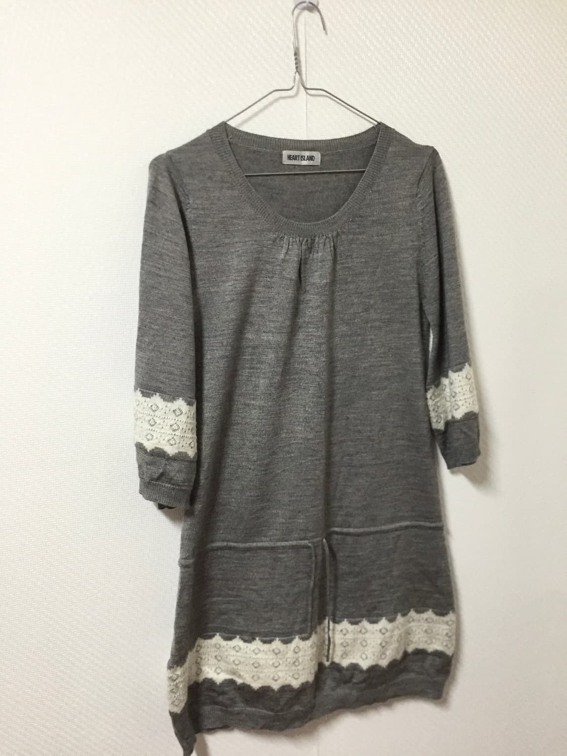 vintage crochet gray dress 상품이미지4
