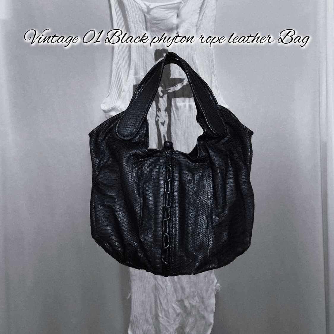 Vintage 01 Black phyton rope leather Bag 상품이미지1