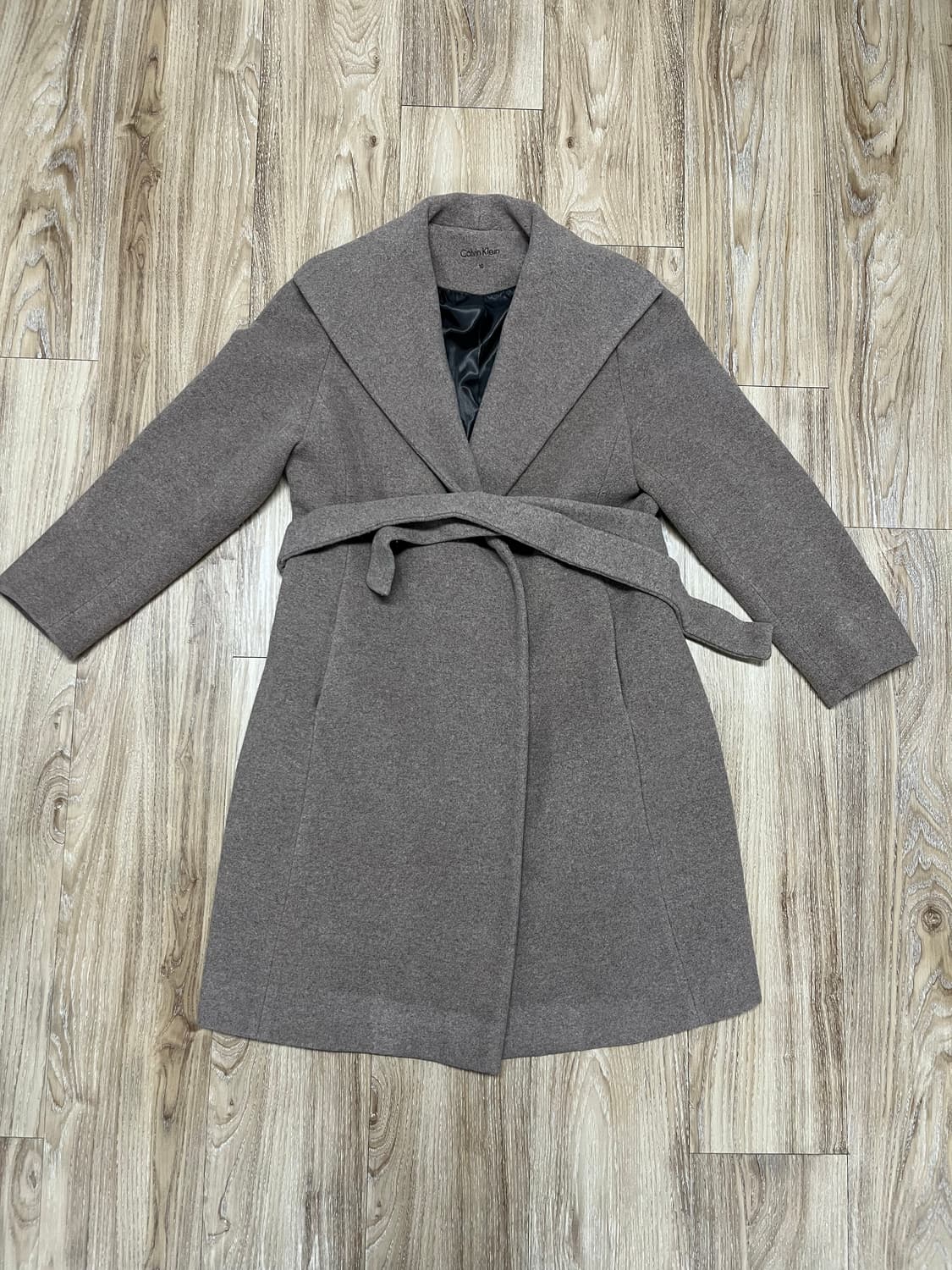 캘빈클라인 숄카라 벨티드 울 코트 상품이미지1