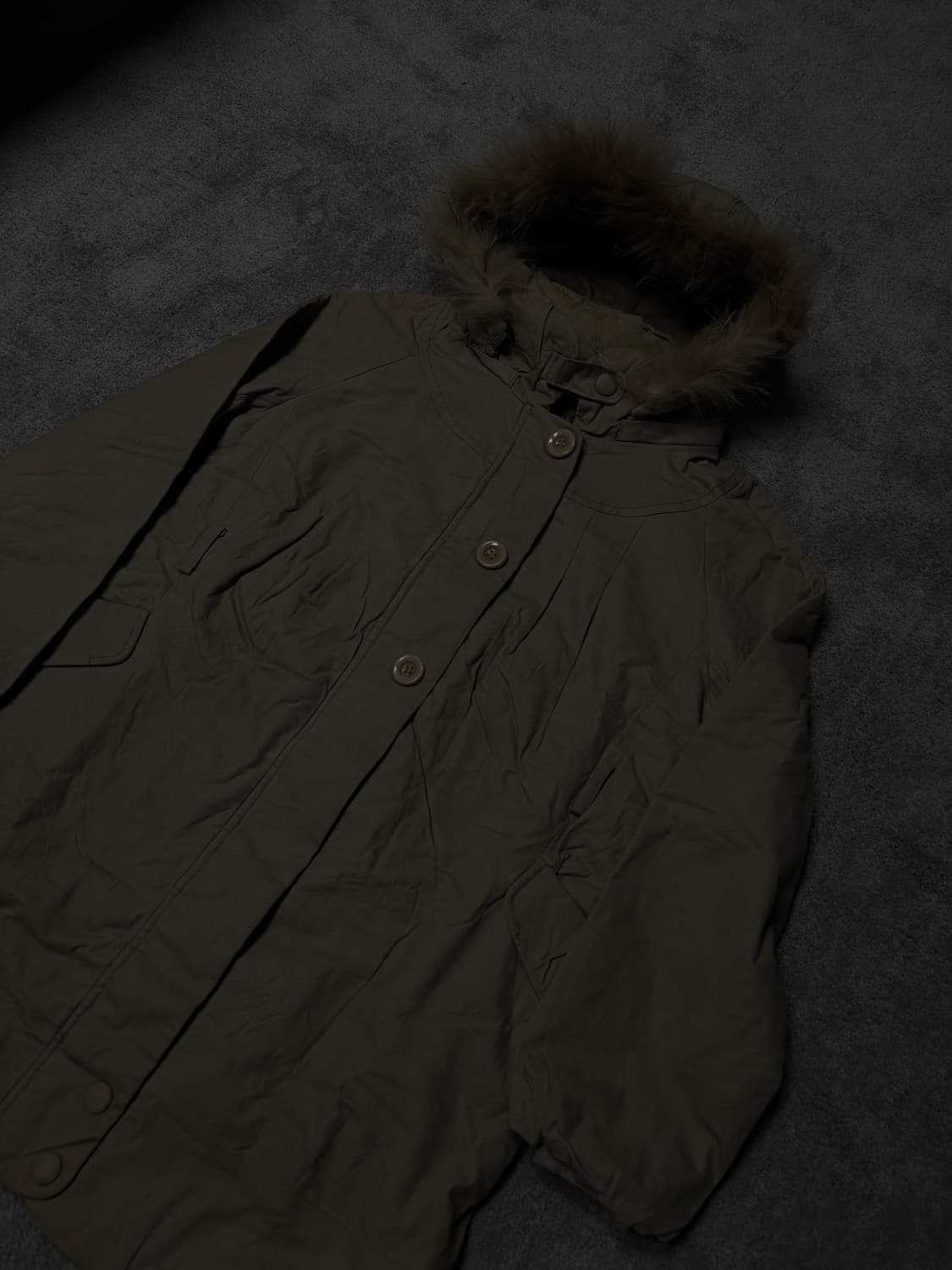 Vintage y2k punk grunge fur hood parka 상품이미지2