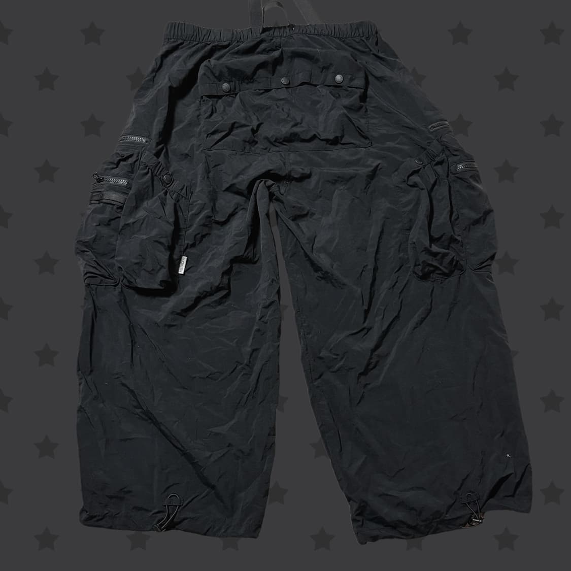 리마이너스 빈티지 블랙 카고 벌룬핏 대대장 핀터깔 팬츠  상품이미지2