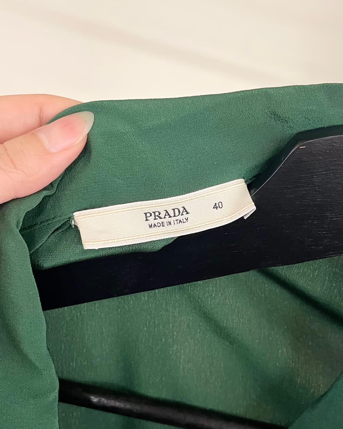 프라다 그린 실크 파자마 버튼 업 블라우스 상품이미지7