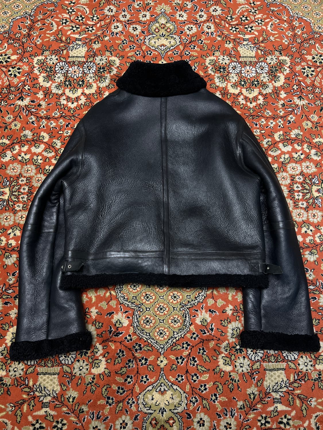 [110] 오버사이즈 리얼레더 B-3 무스탕 블랙 상품이미지2