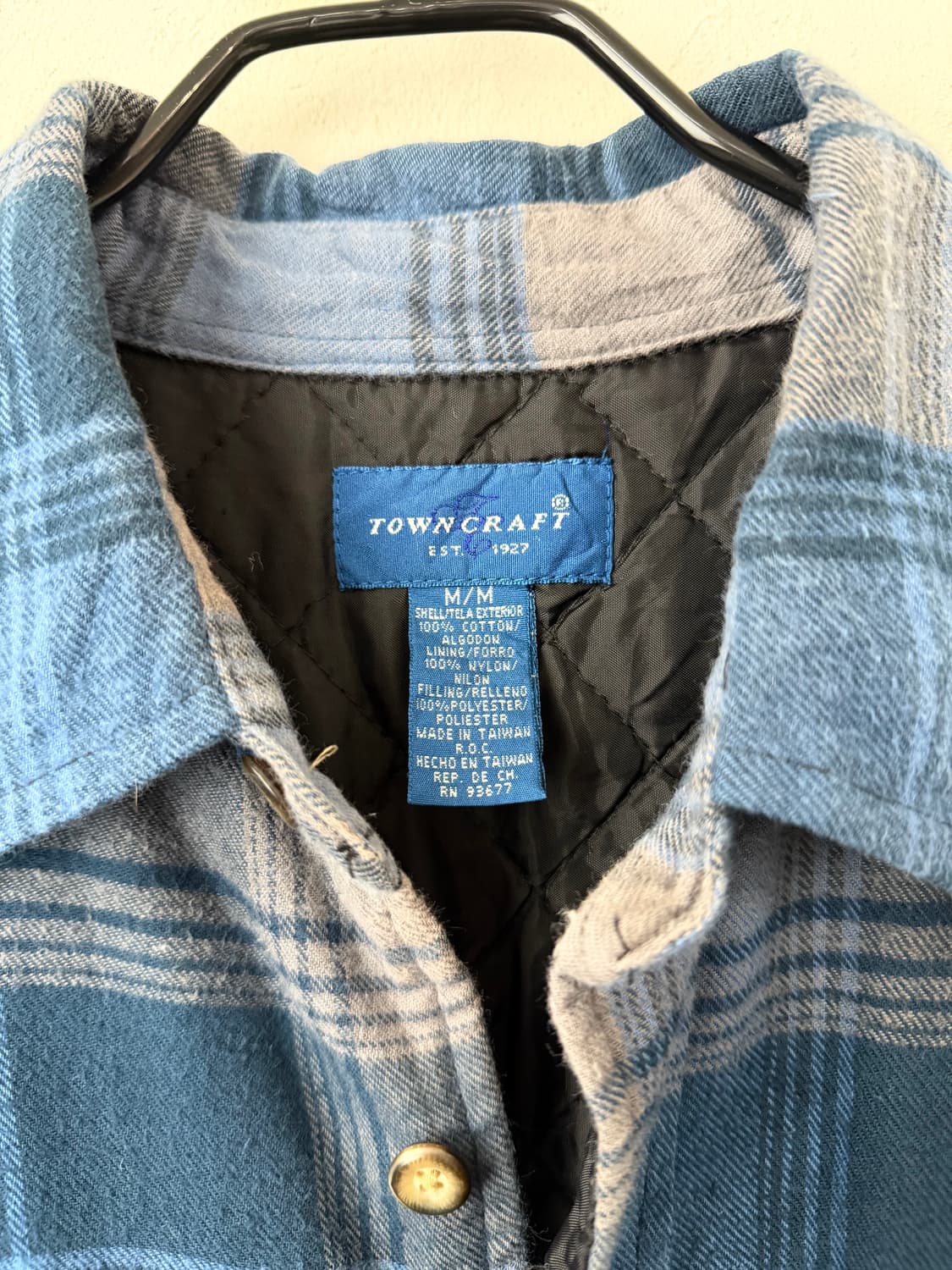 90s 타운크래프트 퀼팅 체크 셔츠 상품이미지5