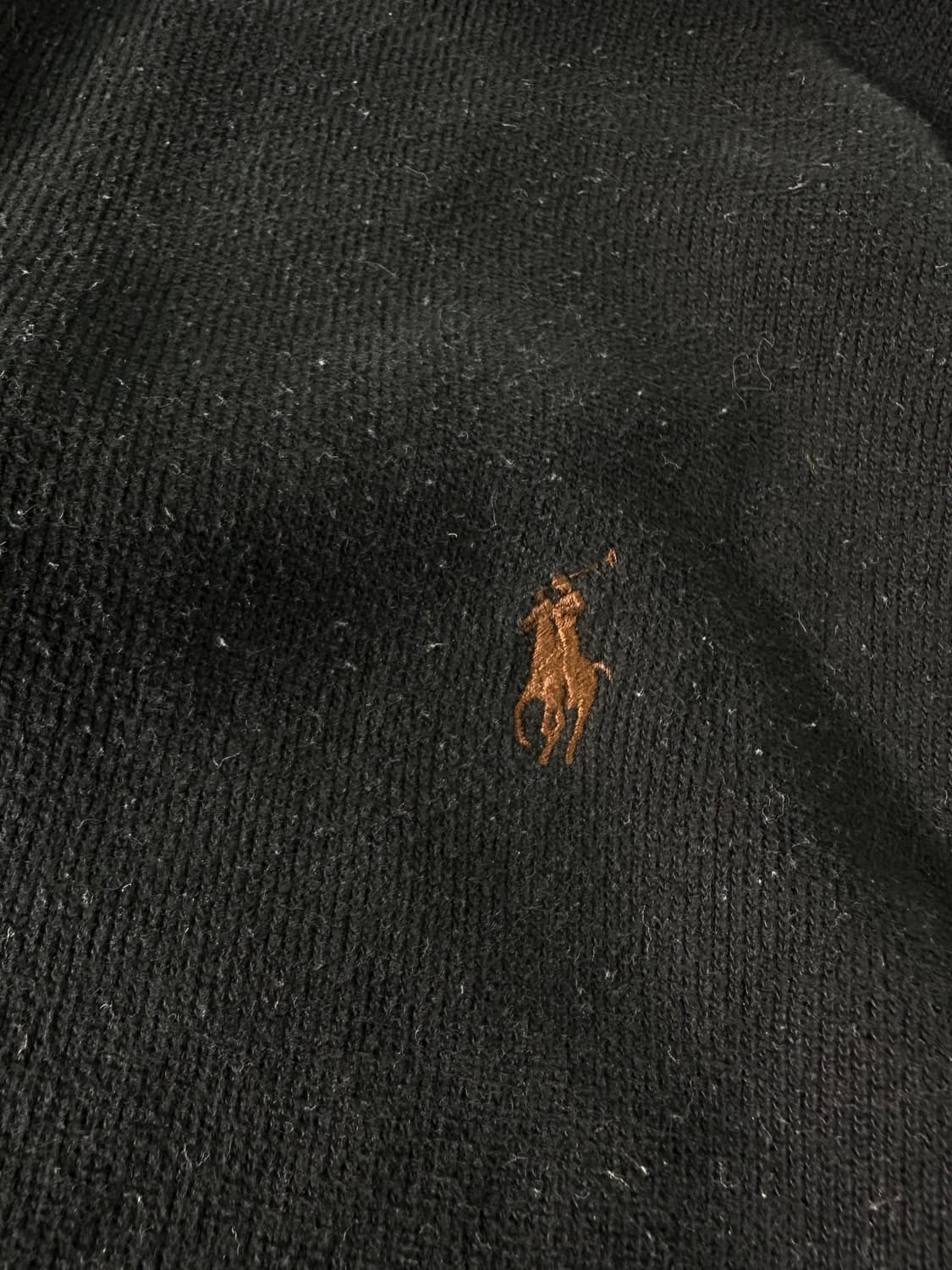 100 폴로랄프로렌 블랙 코튼 반집업 니트 상품이미지3