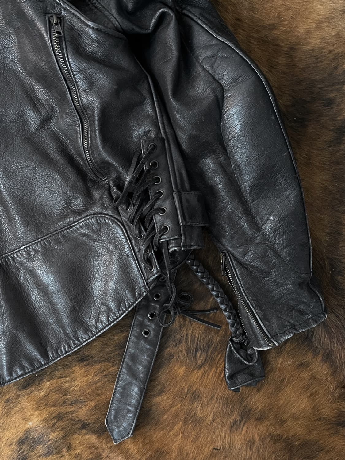 하인 게릭 더블 바이커 레더 자켓  상품이미지6