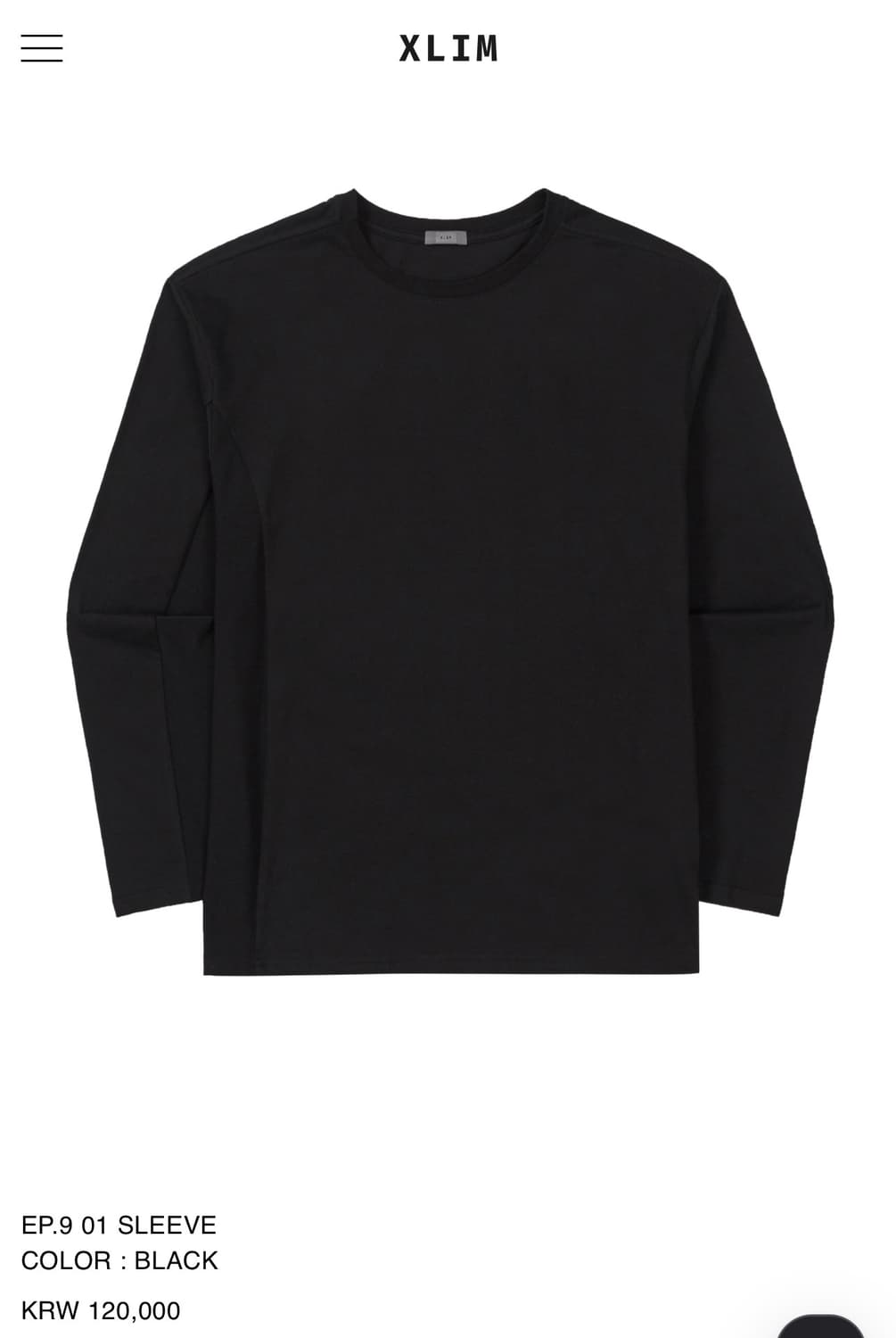 [새상품] 엑슬림 EP.09 01 슬리브 블랙 상품이미지1