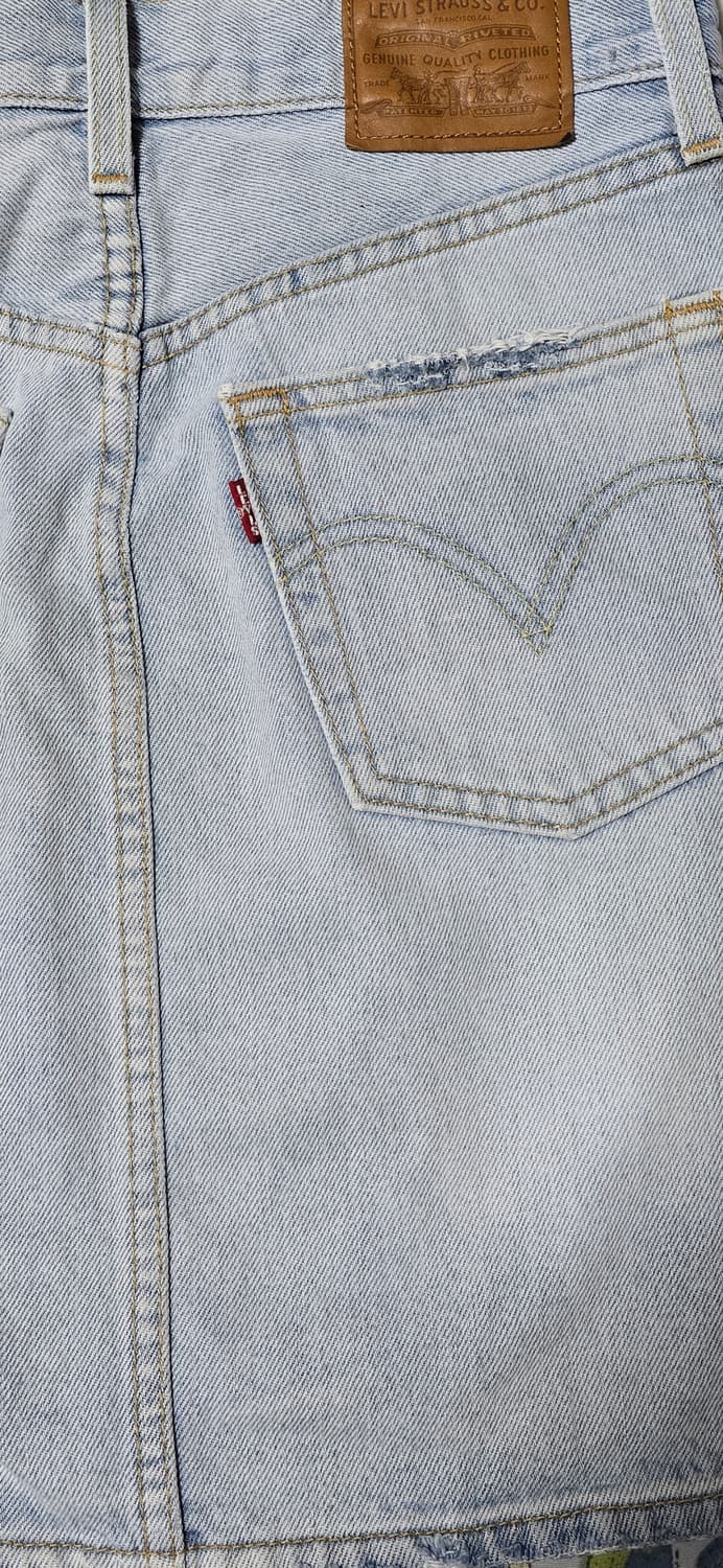 리바이스 데님 스커트 W25 연청 상품이미지6