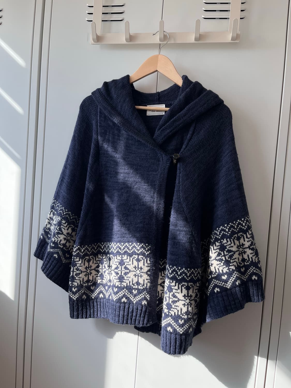 Free nature 눈꽃 노르딕 후드 케이프 니트 가디건 상품이미지5