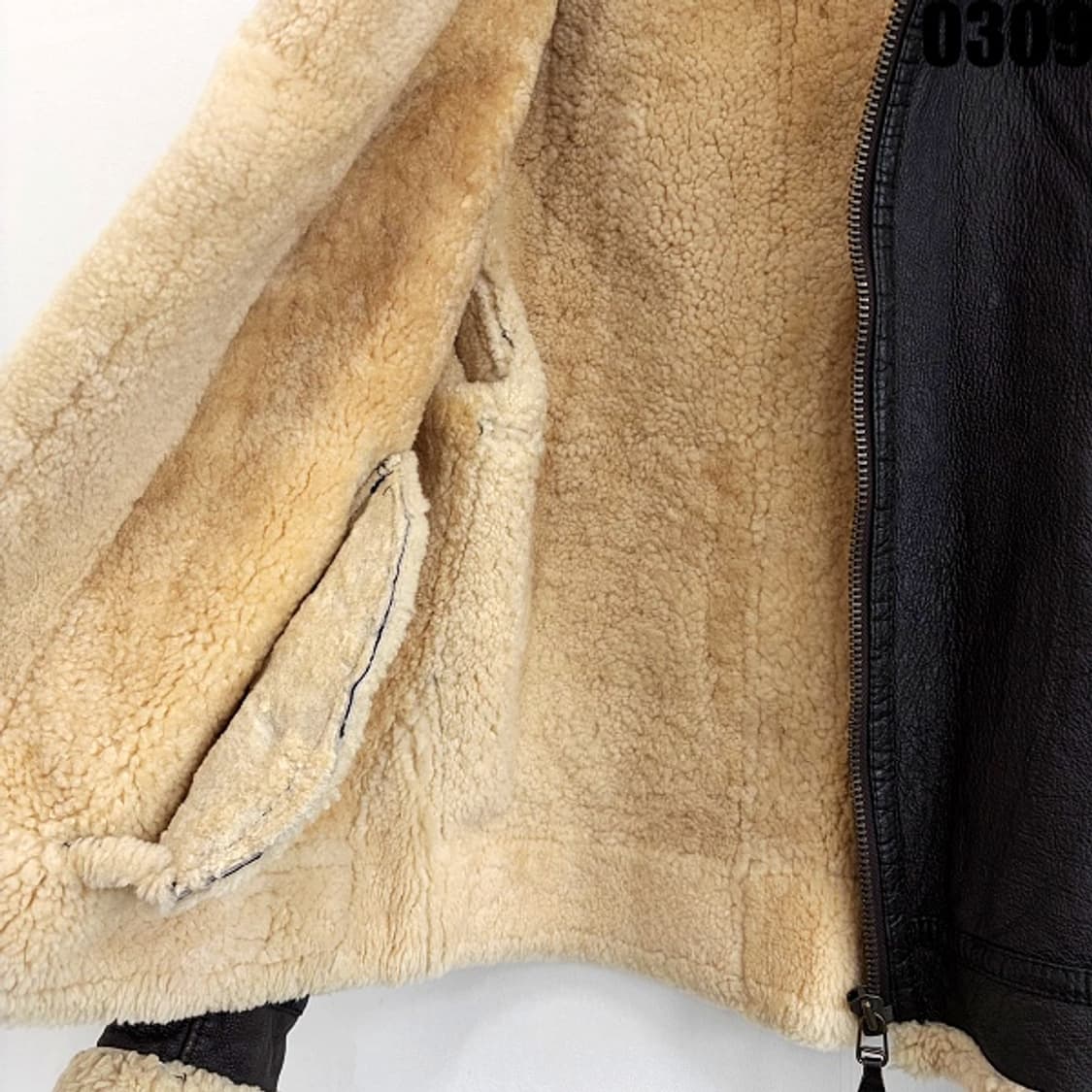 빈티지 B-3 무스탕 레더 자켓 L 0309 상품이미지8