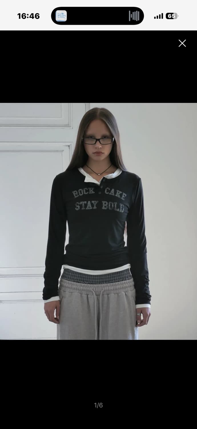 락케이크 롱슬리브 Classic Henly Neck Top Black 상품이미지2