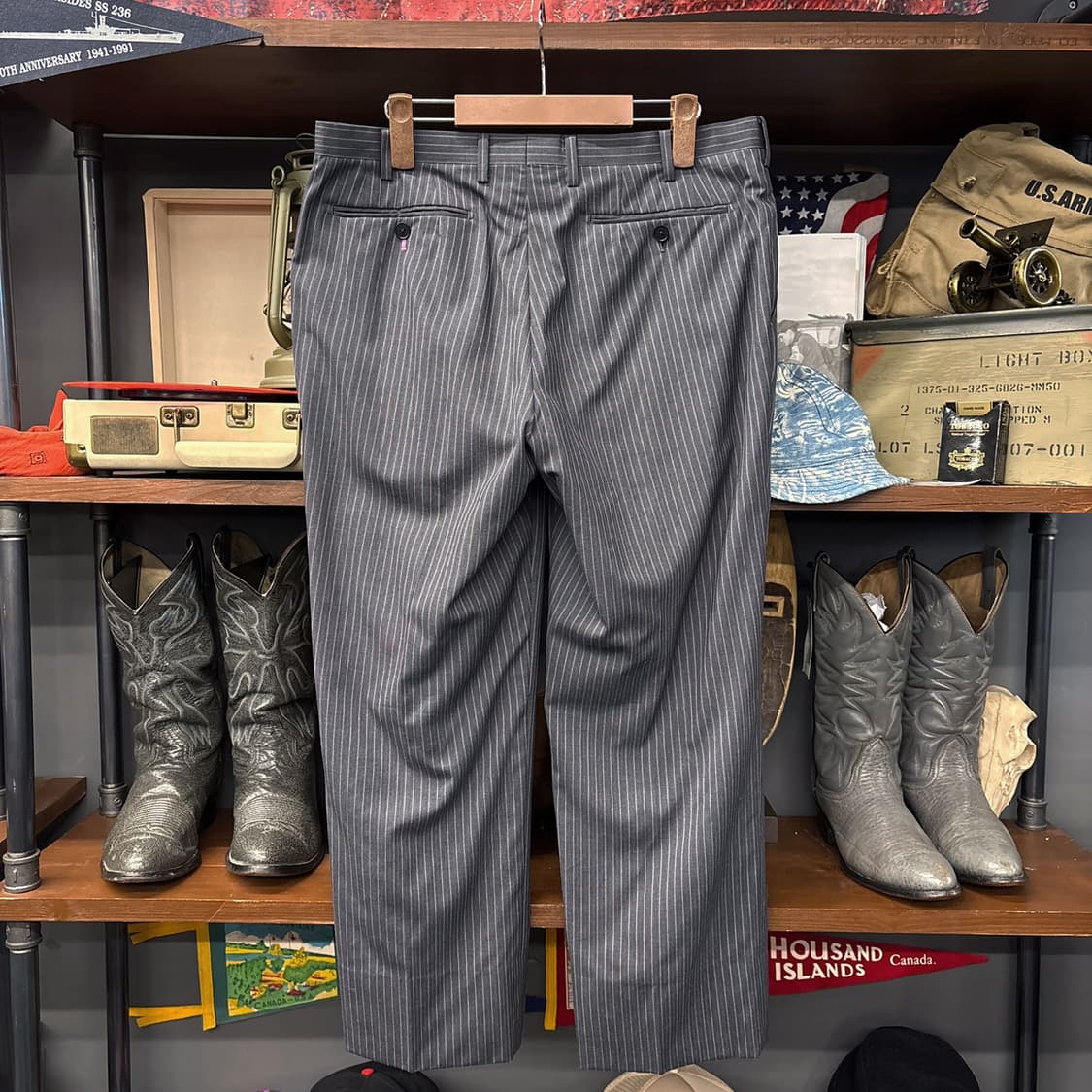 버버리 블랙라벨 SUPER 100's 실크울 스트라이프 수트셋업 N617 상품이미지4