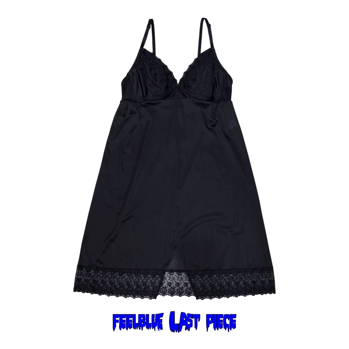 Black Rose Lace Satin Slip Dress 상품이미지2