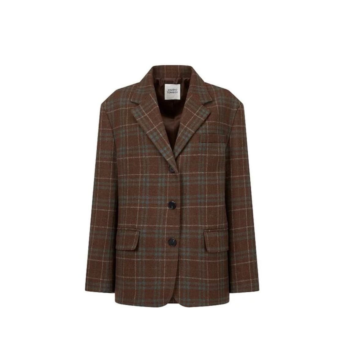 스튜디오 톰보이 브라운 체크 자켓 상품이미지1