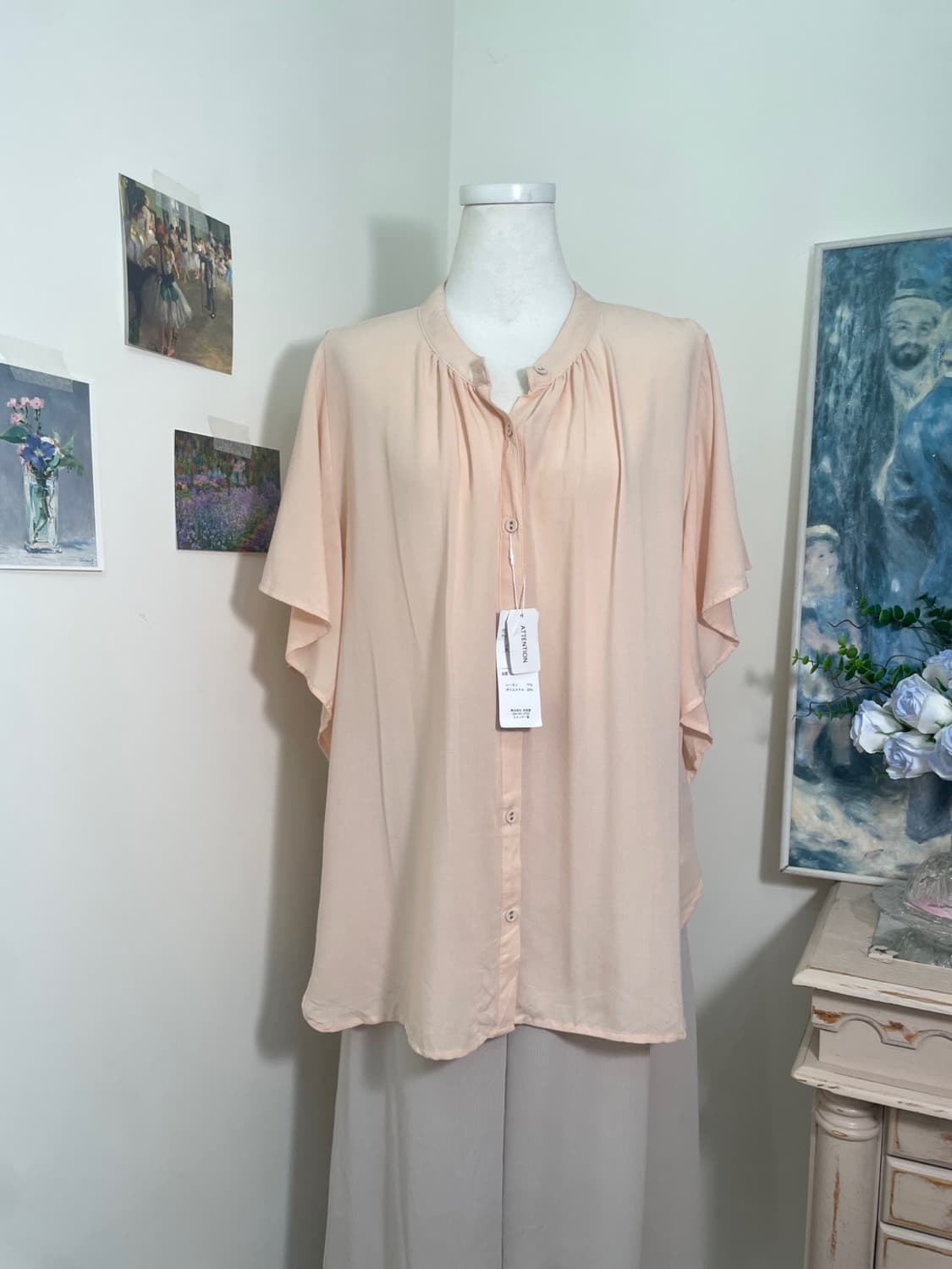sheer coral shirring point summer loose 상품이미지5