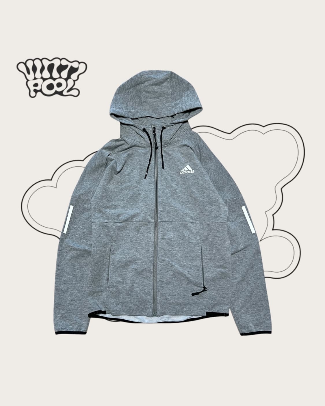 아디다스 풀오버 후드집업 M 그레이 상품이미지1