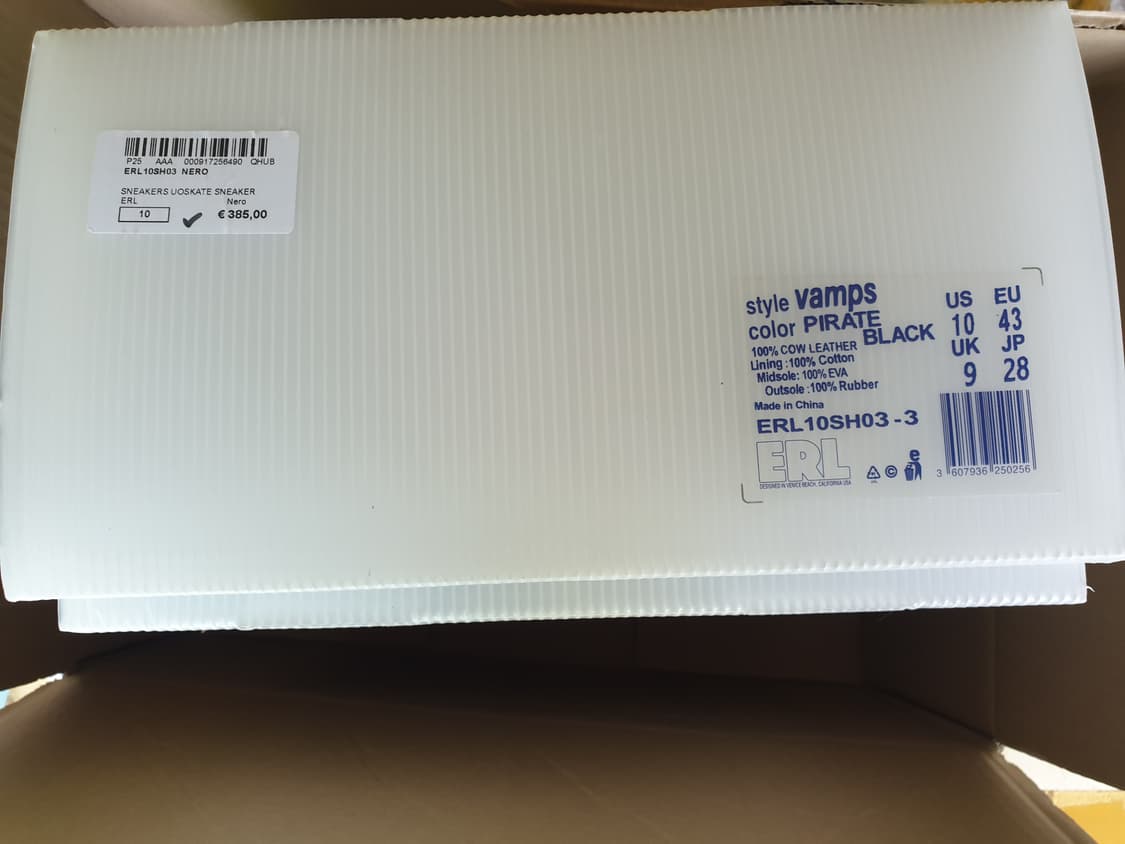 새상품)ERL Vamp Skate Shoe Black US10 상품이미지3