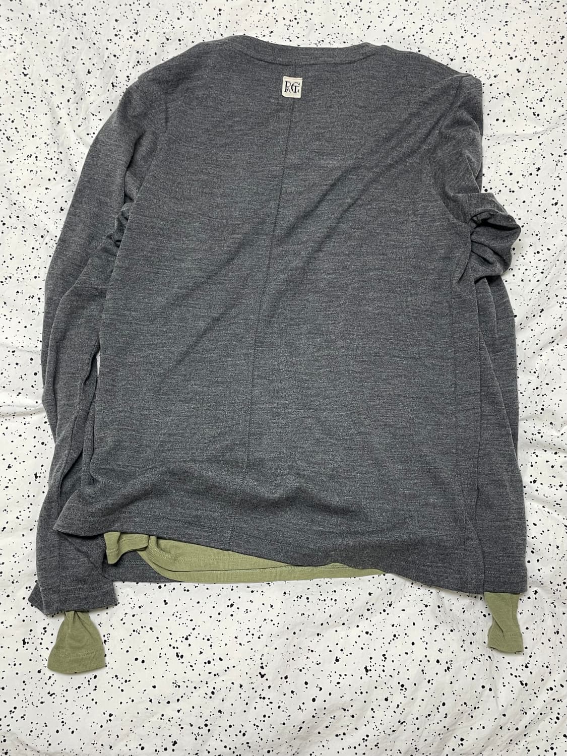 [M] 렉토 레이어드 니트 그레이 올리브 상품이미지2