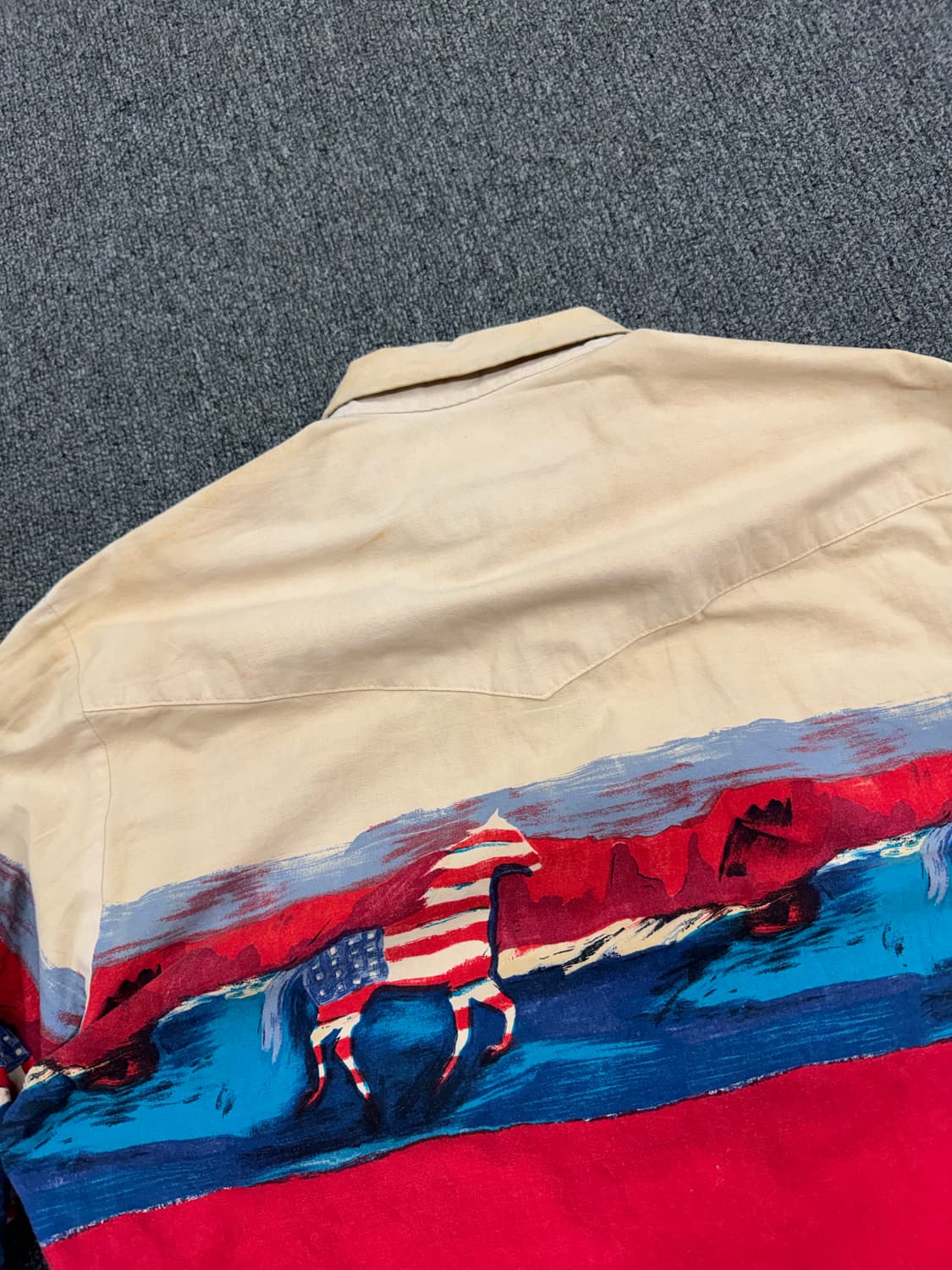 M)Roper Border 빈티지 프린팅 투톤 셔츠 상품이미지6