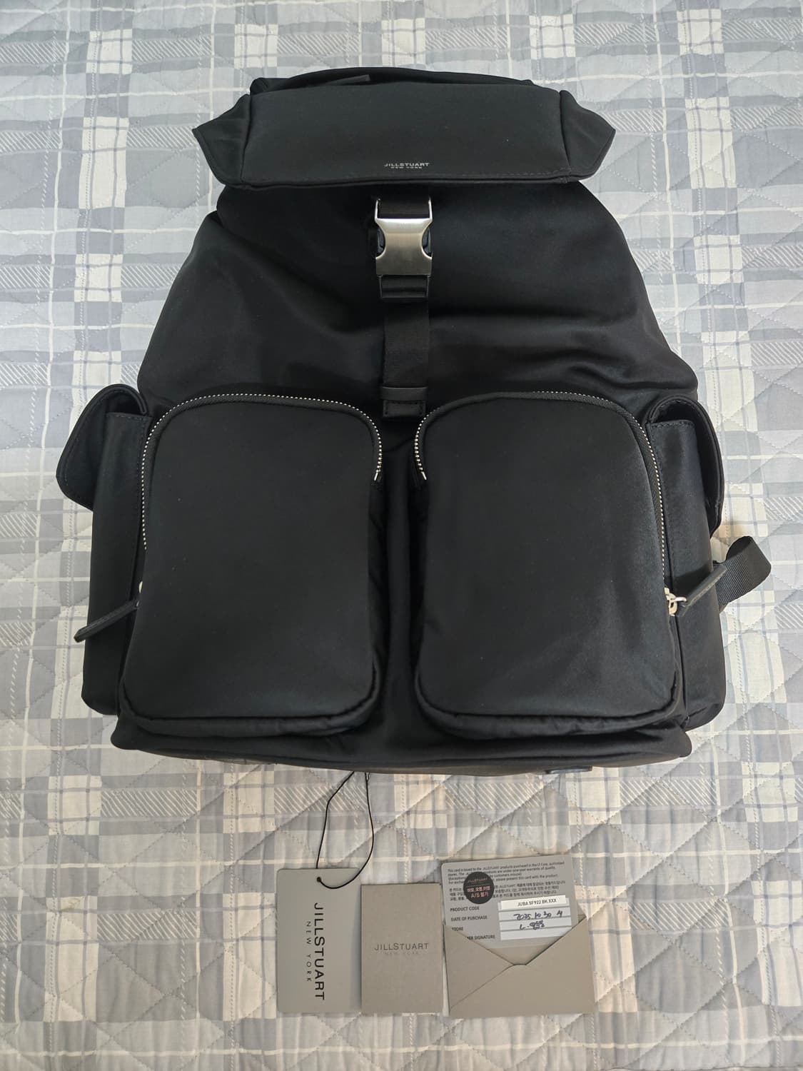 질스튜어트 뉴욕 에센 블랙 나일론 백팩 삭형 콜라보  새상품 상품이미지3