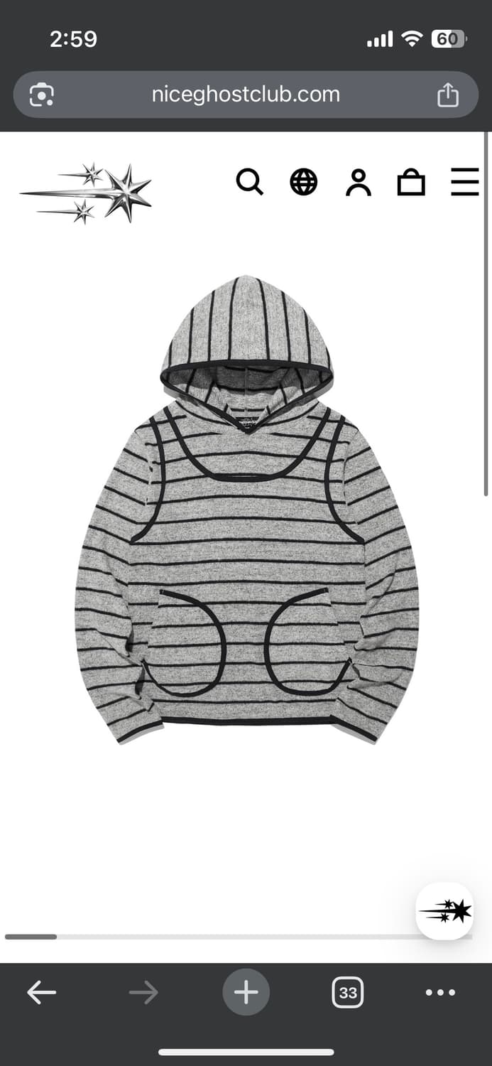 구해요. 나이스고스트클럽 스트라이프 후드 상품이미지1