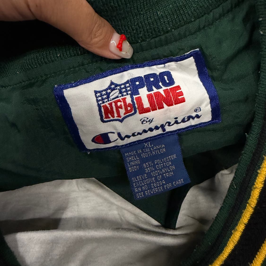 [정품/XL] 챔피온 NFL 프로라인 그린베이 패커스 바람막이 웜업 상품이미지5