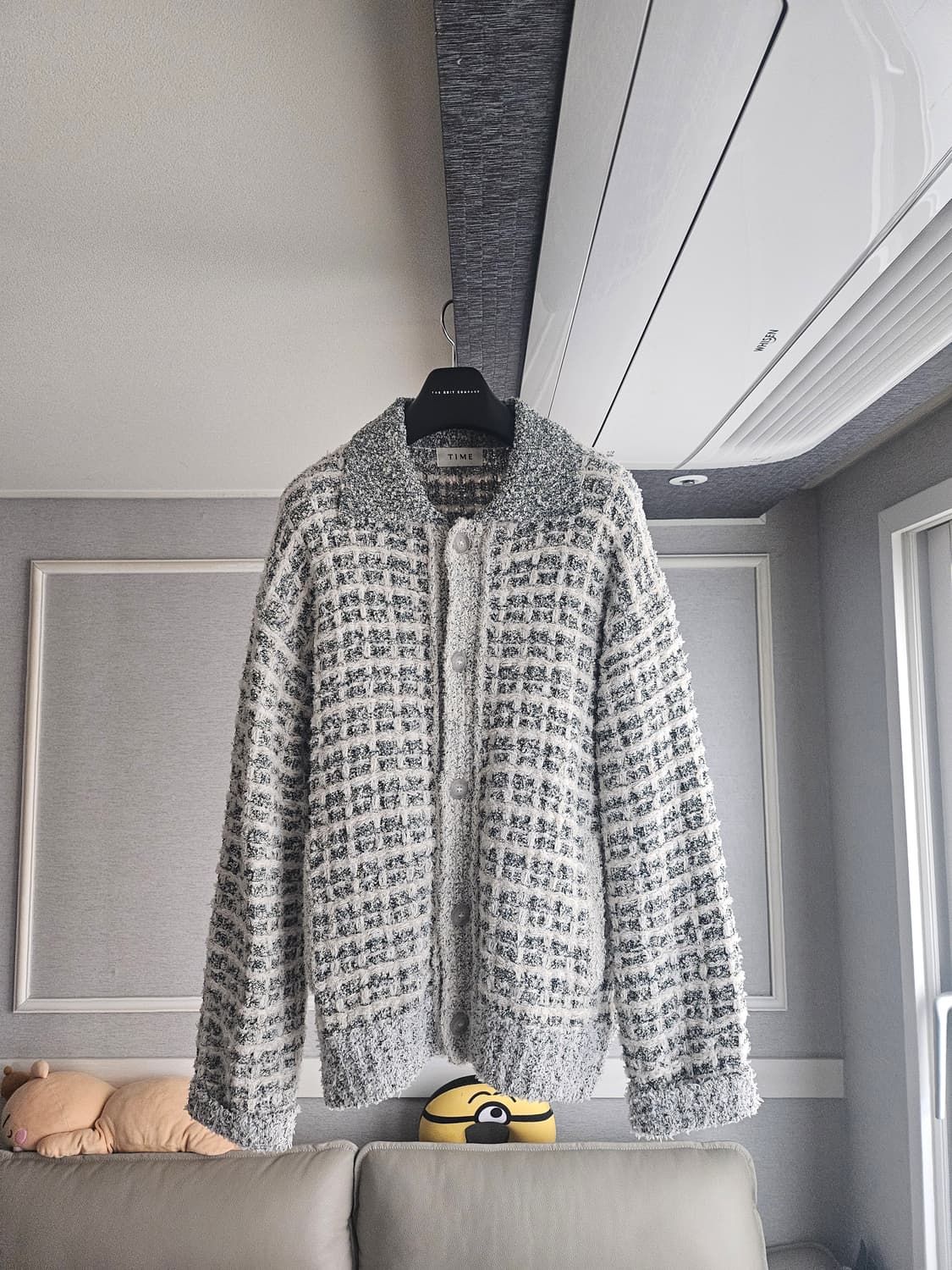 [거의 새것] 타임옴므 트위드 니트 스웨터 가디건 상품이미지1