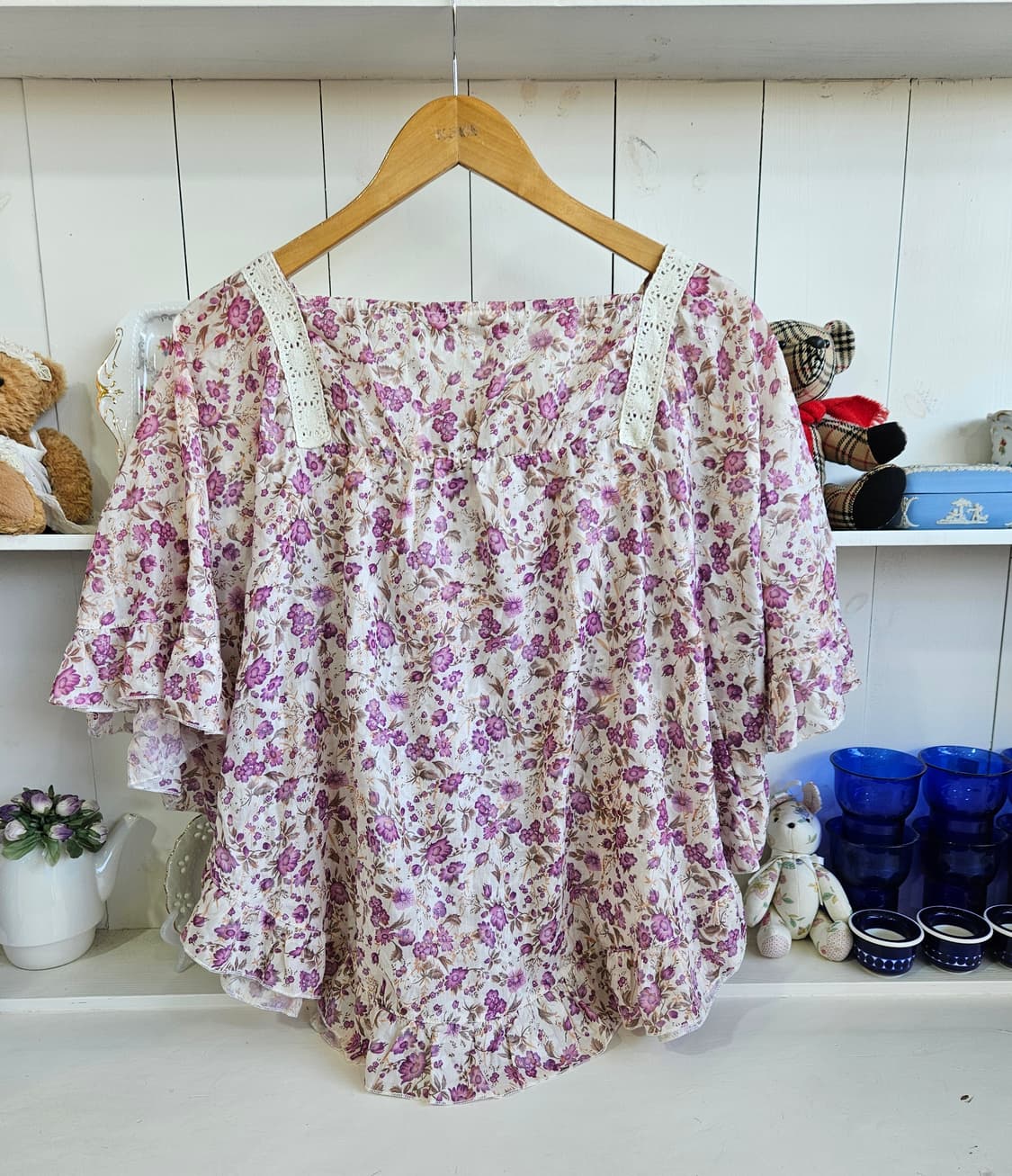 플라워 케이프 블라우스 (모리걸 무드) 상품이미지5