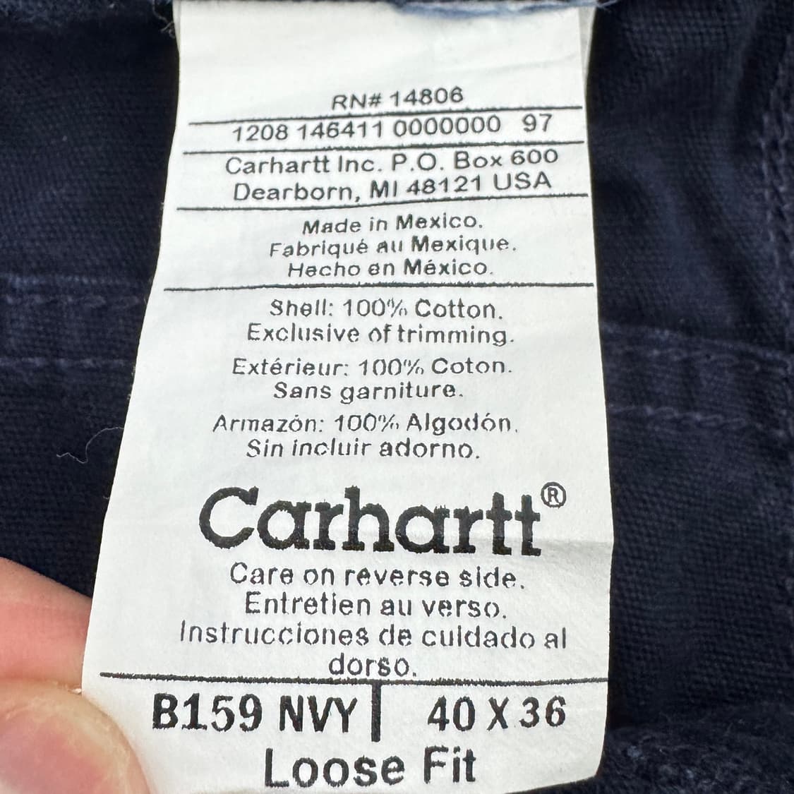 칼하트 OG 가죽패치 카펜터 와이드 워크팬츠 상품이미지7