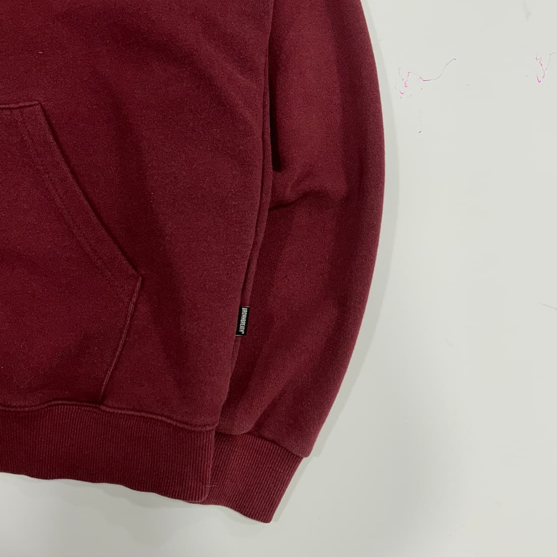 Brown breath  브라운브레스 백 포인트 버건디 후드티 상품이미지5