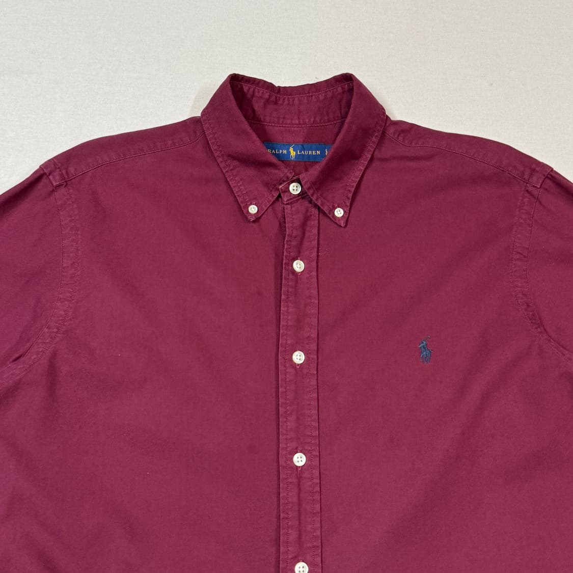 L) 폴로 랄프로렌 클래식 가먼트다이 셔츠 버건디 상품이미지3