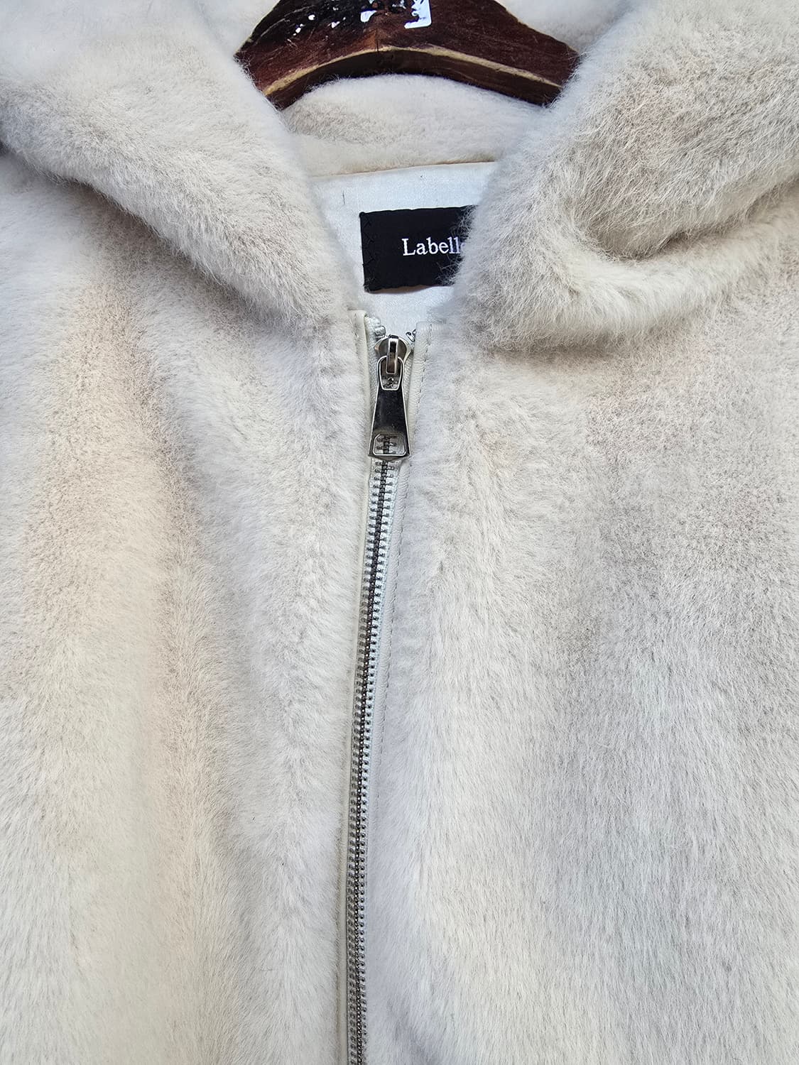 Labella 퍼 후드 자켓 아이보리 M 상품이미지3