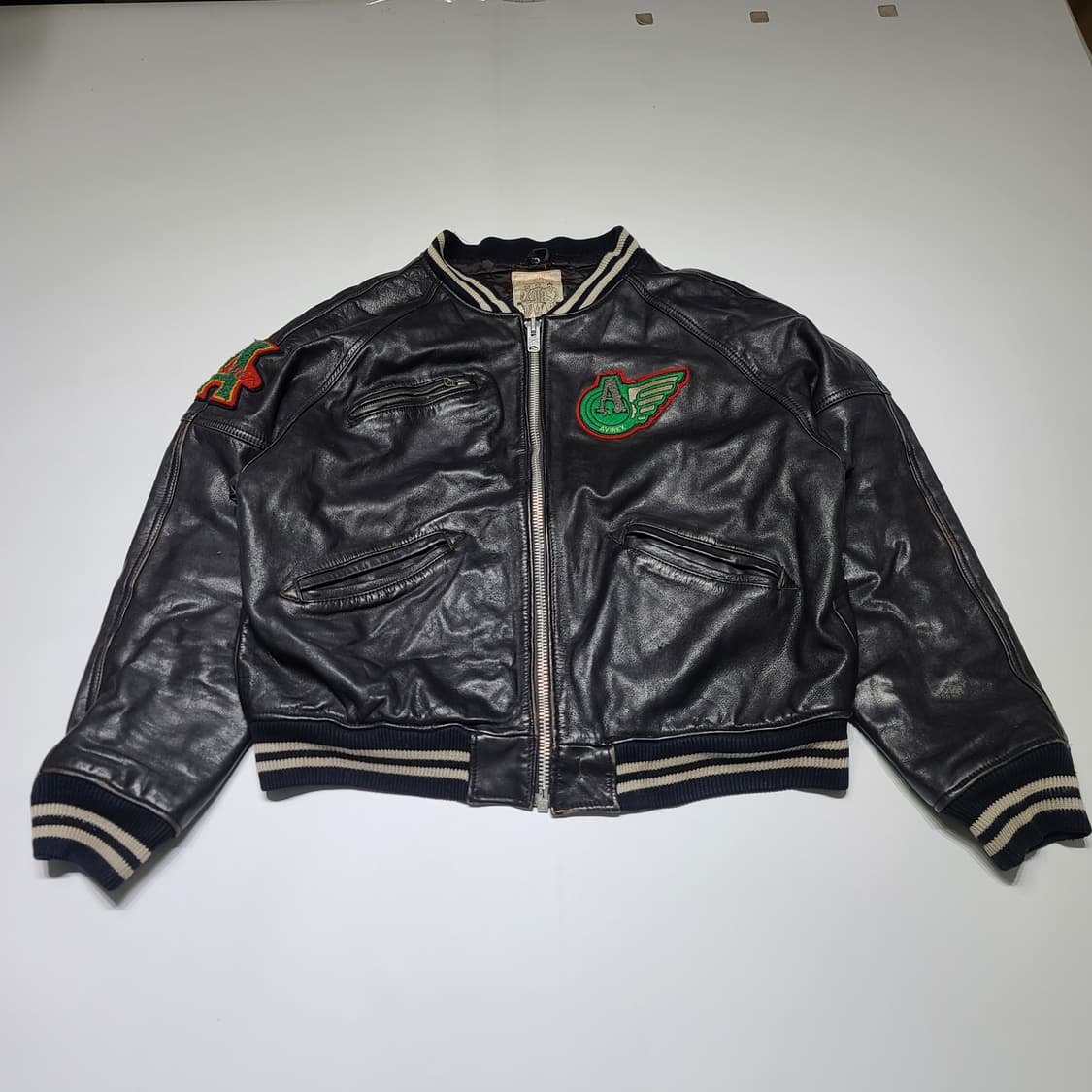 아비렉스 레더 바시티 봄버 자켓[L] 상품이미지2