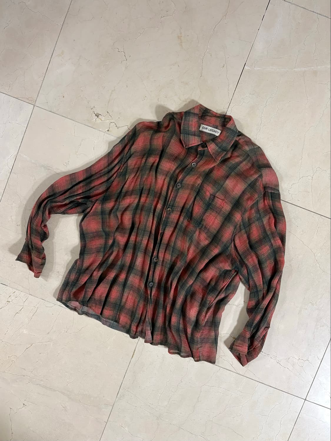 Our Legacy Borrowed Shirt Lumbercheck 상품이미지2