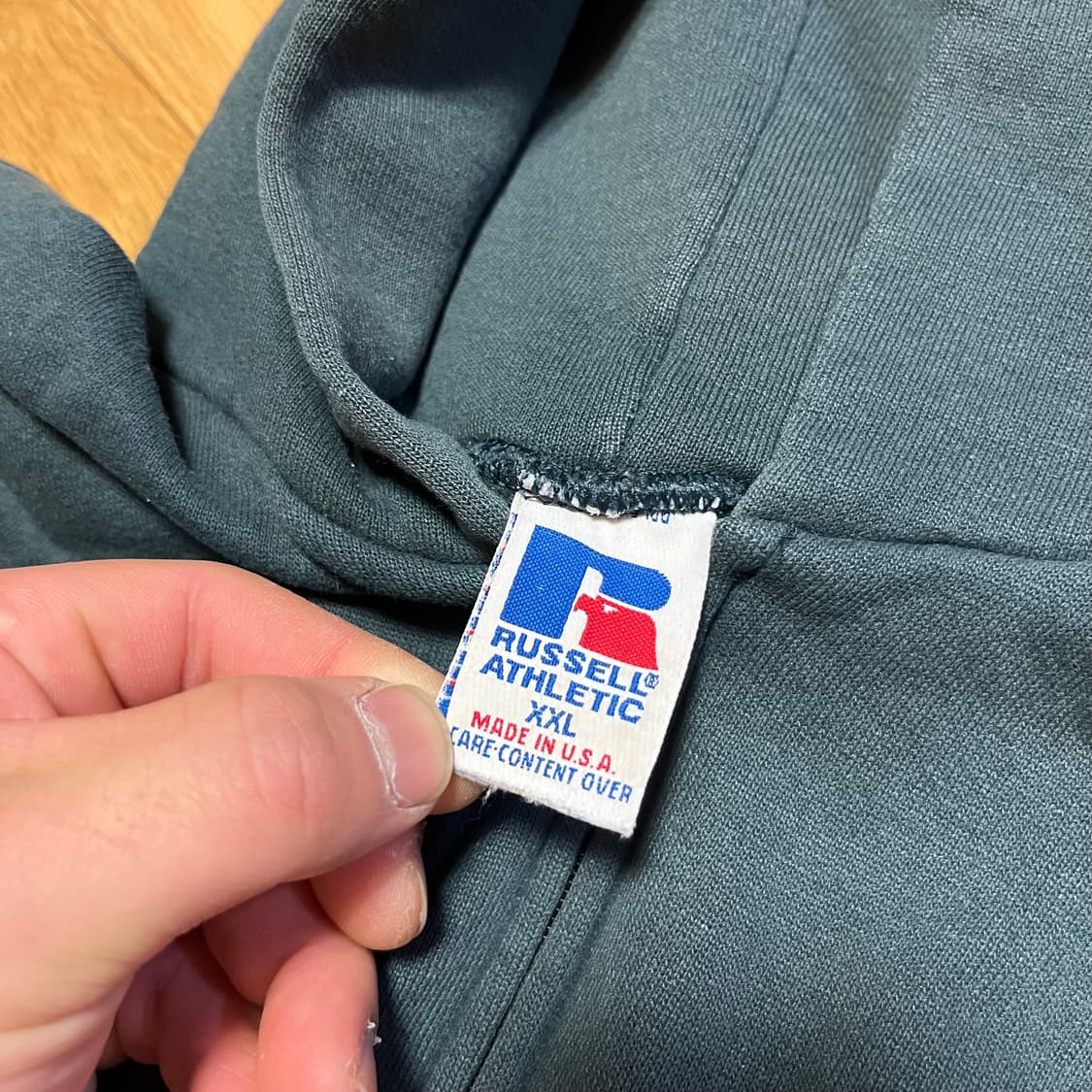 [XXL] 90s USA 빈티지 러셀 후드집업 포레스트 그린 상품이미지2