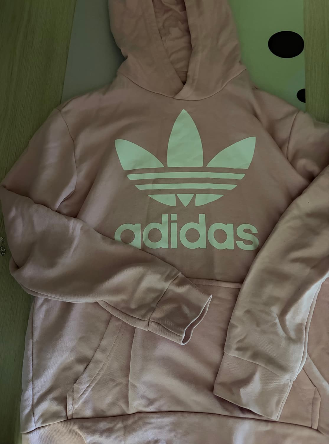 아디다스 딸기우유 연핑크 후드티 상품이미지3