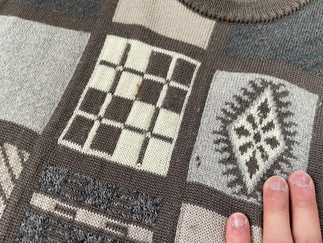 아라미스 지오메트릭 패치워크 자카드 니트 상품이미지6