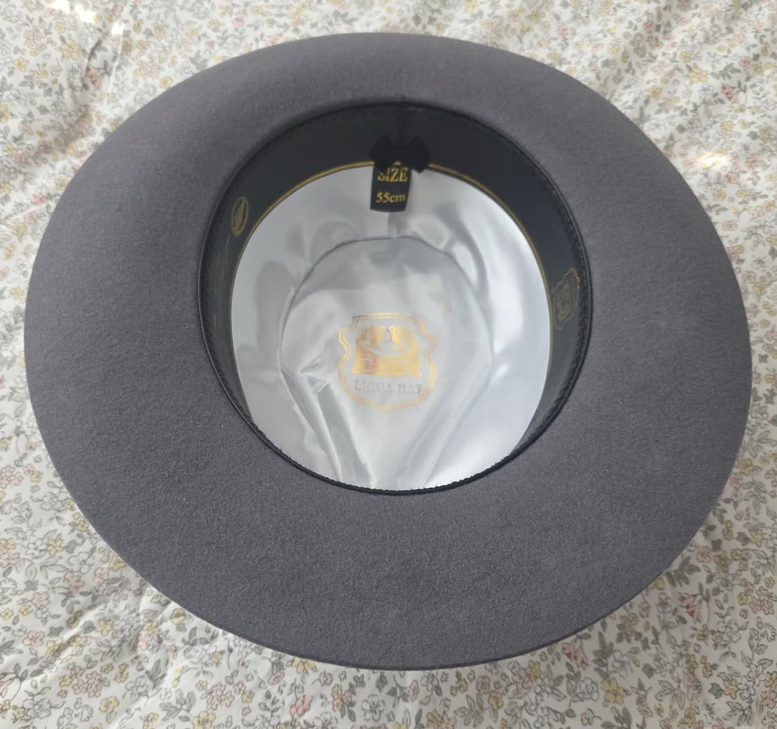 프리미엄 100%양모 페도라 그레이 사이즈 55cm 남여공용 (작은 두상 상품이미지3