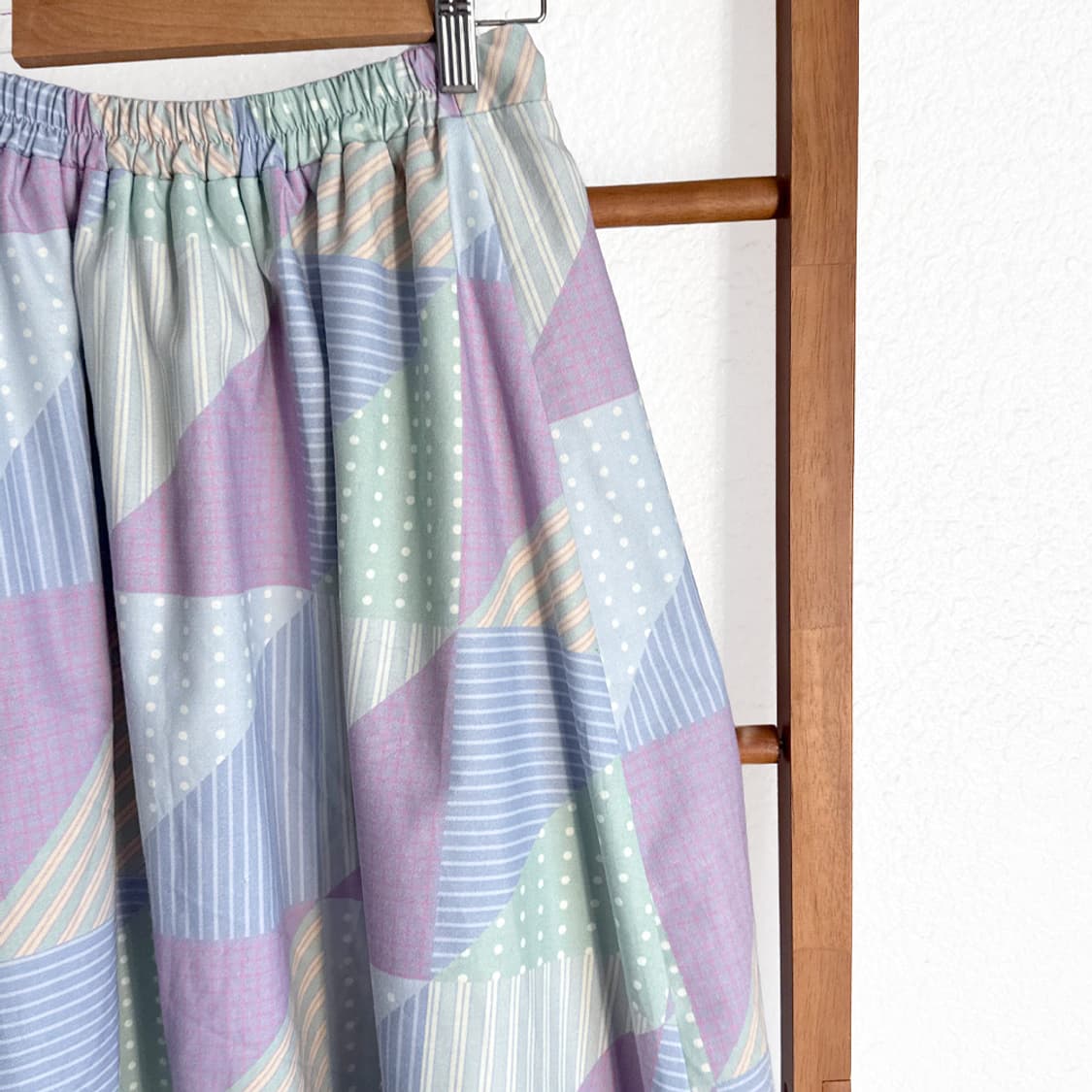 라일락 패치워크 플리츠 스커트 상품이미지6