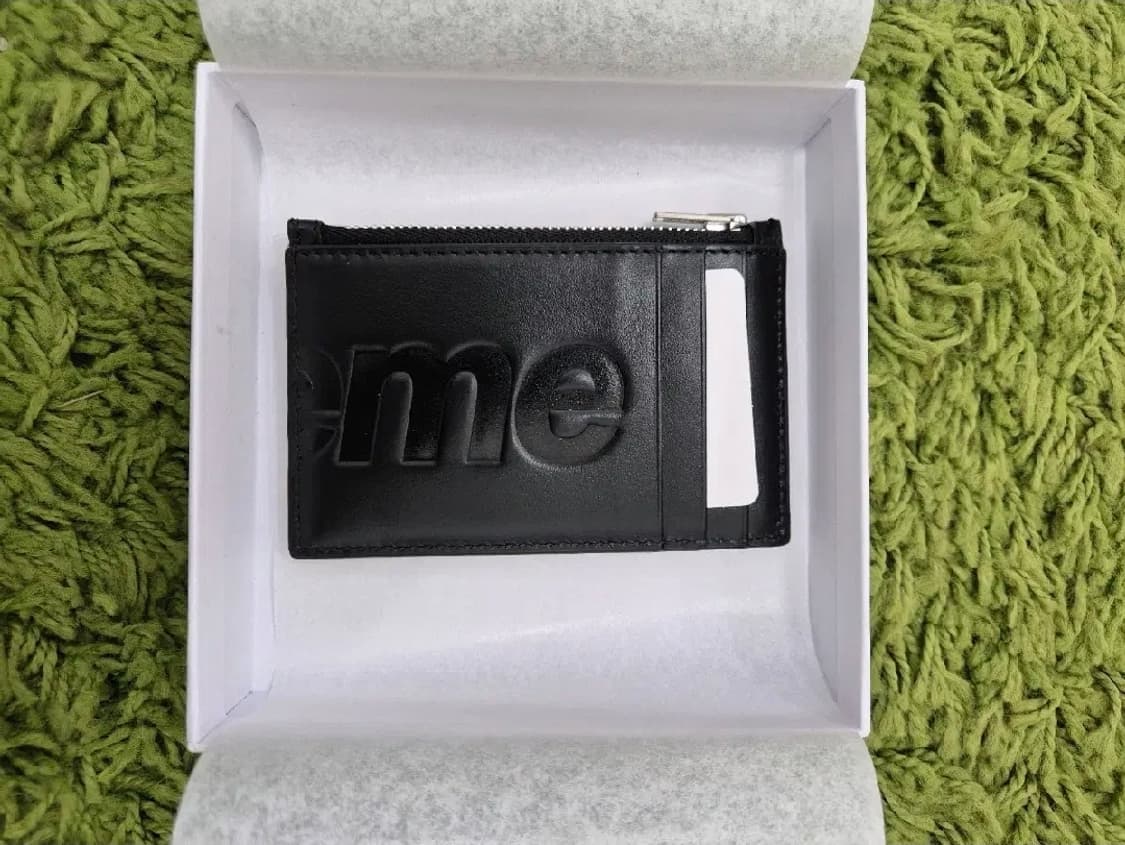 Supreme Leather Zip Card Holder Black - 상품이미지4
